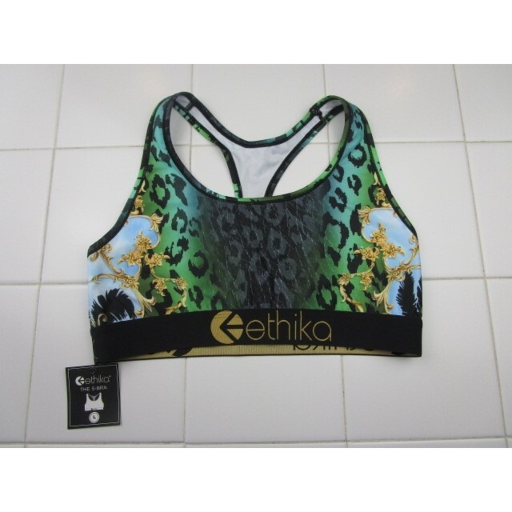 Ethika S-Bra King West Cheetah Women's Size Large Sports Bra Low Impact